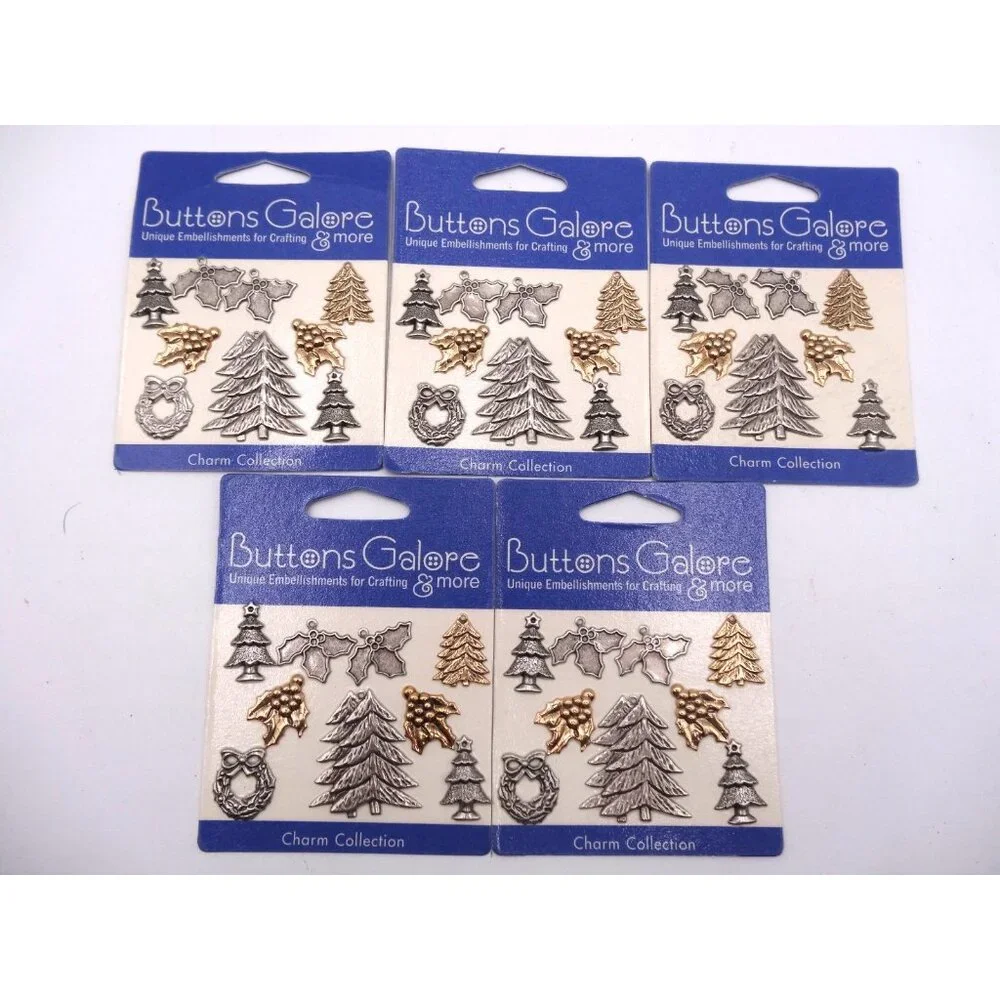 Buttons Galore & more Charm Collection Christmas‎ theme  Charms 5 New Packs